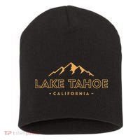 Lake Tahoe California Retro Mountain Souvenir Short Acrylic Beanie thumb 0