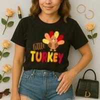 Little Turkey Cute Thanksgiving Holiday Comfort Colors Boxy T-Shirt thumb 2