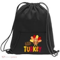 Little Turkey Cute Thanksgiving Holiday Sweatshirt Cinch Pack Bag thumb 0