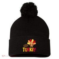 Little Turkey Cute Thanksgiving Holiday Pom Pom 12in Knit Beanie thumb 0