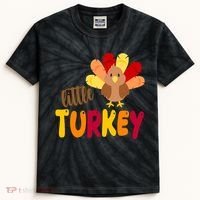 Little Turkey Cute Thanksgiving Holiday Kids Tie-Dye T-Shirt thumb 0