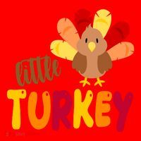 Little Turkey Cute Thanksgiving Holiday Santa Hat thumb 1
