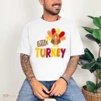 Little Turkey Cute Thanksgiving Holiday Comfort Colors T-Shirt thumb 3