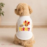 Little Turkey Cute Thanksgiving Holiday Doggie Tank thumb 2