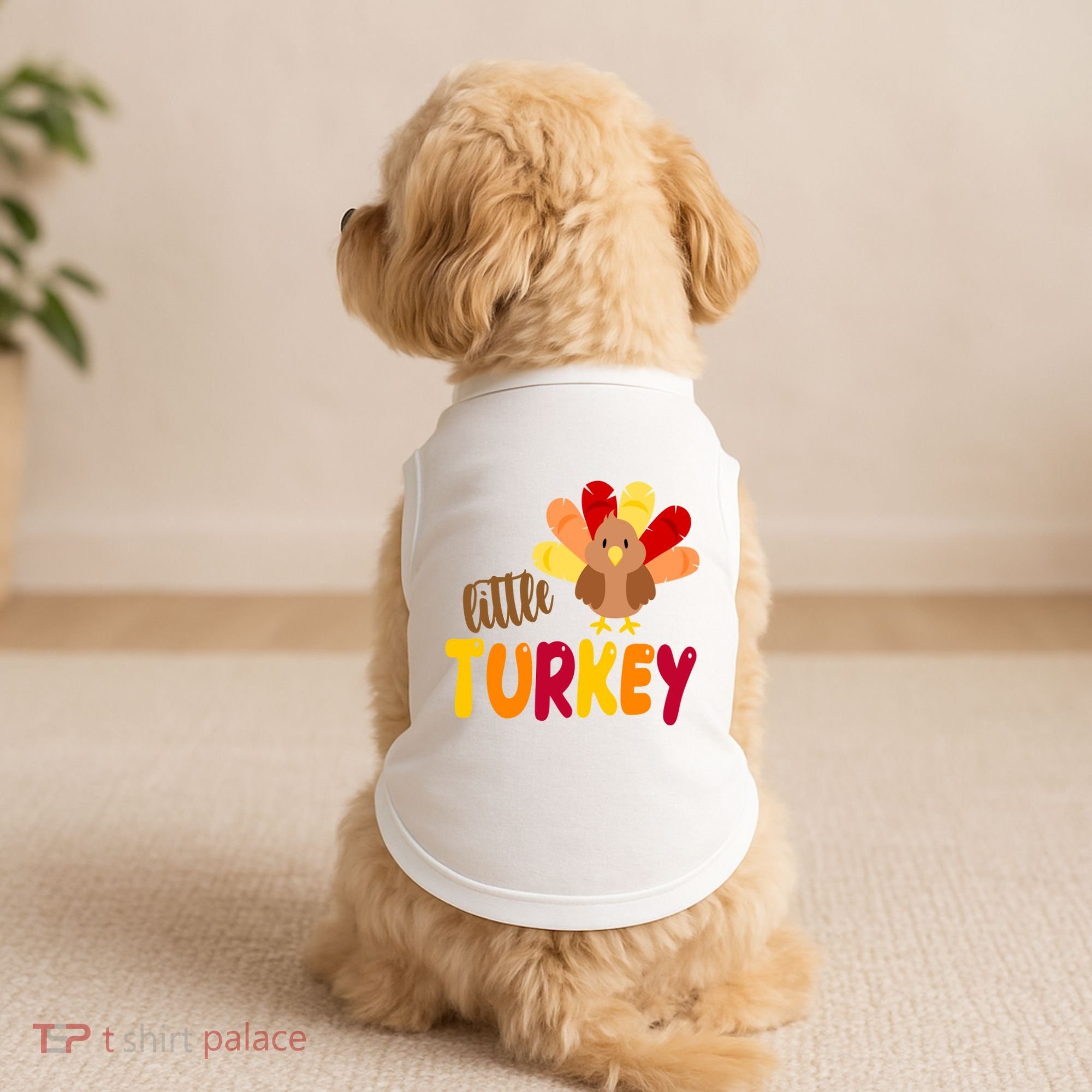 Little Turkey Cute Thanksgiving Holiday Doggie Tank