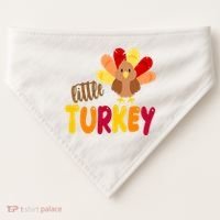 Little Turkey Cute Thanksgiving Holiday USA-Made Doggie Bandana thumb 0