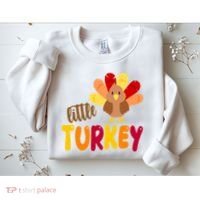 Little Turkey Cute Thanksgiving Holiday Sweatshirt thumb 2