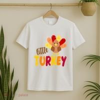 Little Turkey Cute Thanksgiving Holiday T-Shirt thumb 2