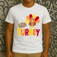 Little Turkey Cute Thanksgiving Holiday T-Shirt thumb 3