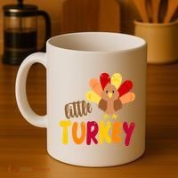 Little Turkey Cute Thanksgiving Holiday Coffee Mug thumb 4
