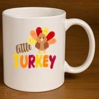 Little Turkey Cute Thanksgiving Holiday 11oz C Handle Ceramic Mug thumb 3