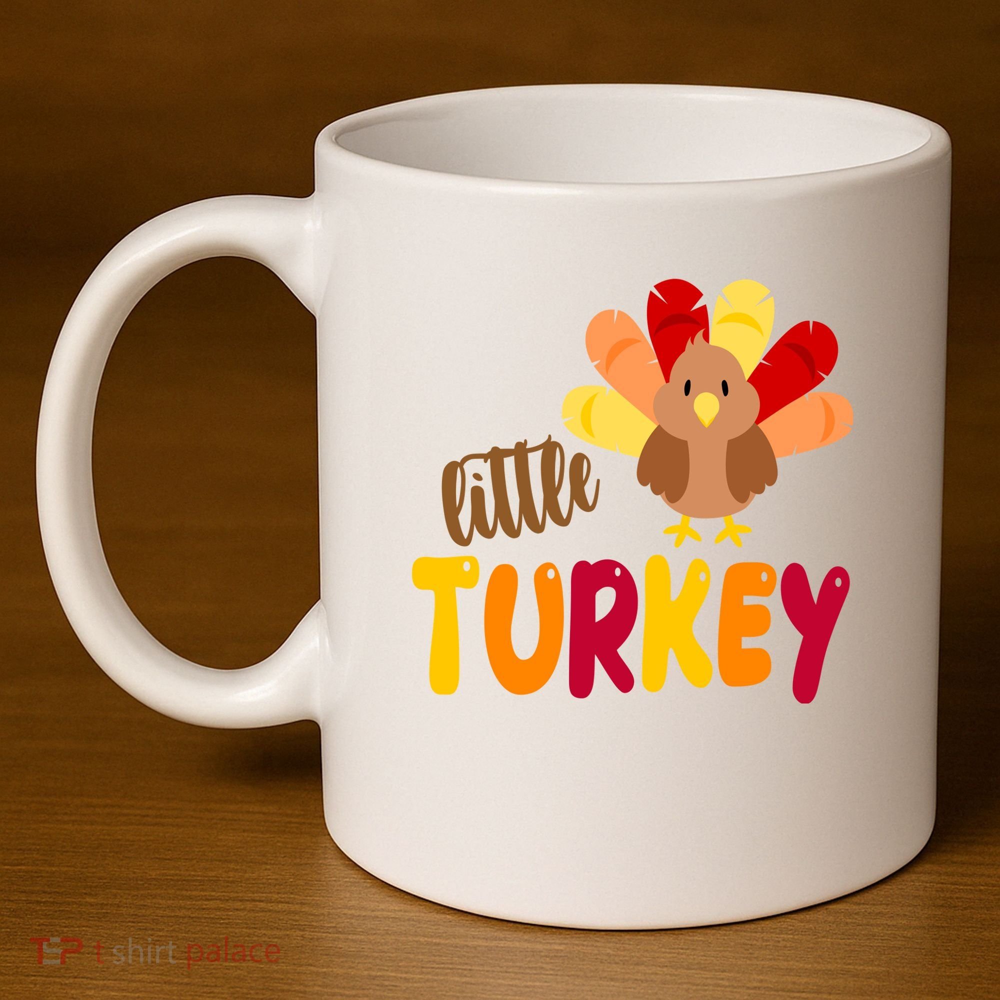 Little Turkey Cute Thanksgiving Holiday 11oz C Handle Ceramic Mug