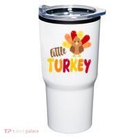 Little Turkey Cute Thanksgiving Holiday Tumbler thumb 0