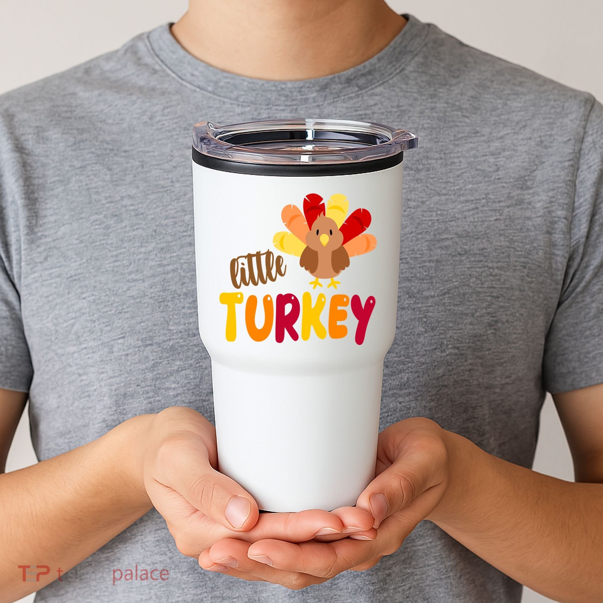 Little Turkey Cute Thanksgiving Holiday Tumbler