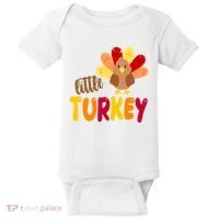 Little Turkey Cute Thanksgiving Holiday Baby Bodysuit thumb 0