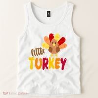 Little Turkey Cute Thanksgiving Holiday Tank Top thumb 2