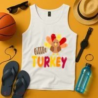 Little Turkey Cute Thanksgiving Holiday Tank Top thumb 4