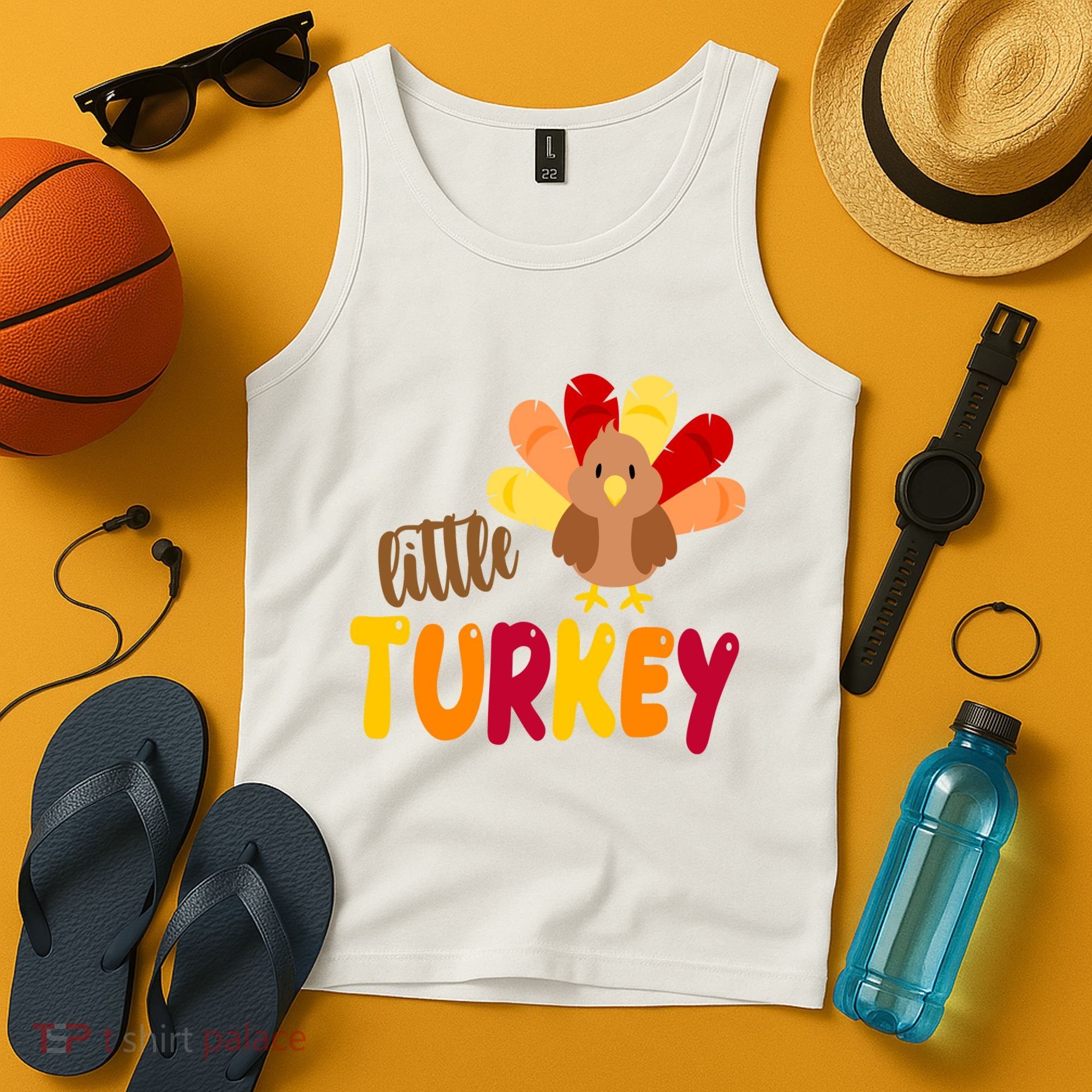 Little Turkey Cute Thanksgiving Holiday Tank Top