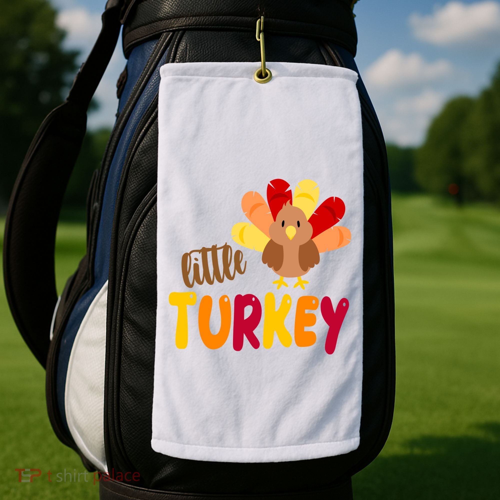 Little Turkey Cute Thanksgiving Holiday Golf Towel