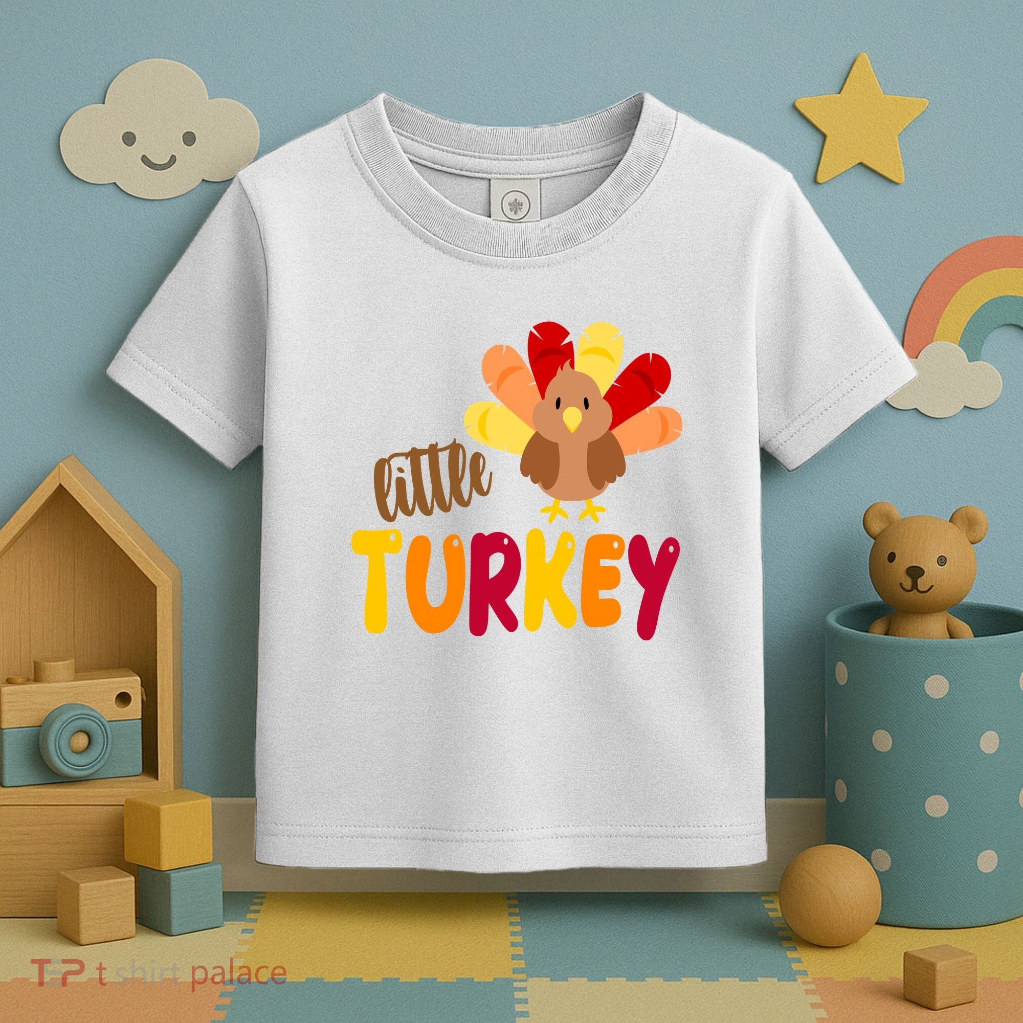 Little Turkey Cute Thanksgiving Holiday Toddler T-Shirt