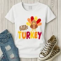 Little Turkey Cute Thanksgiving Holiday Women's T-Shirt thumb 3