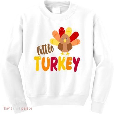 Little Turkey Cute Thanksgiving Holiday Kids Sweatshirt