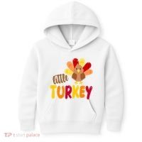 Little Turkey Cute Thanksgiving Holiday Kids Hoodie thumb 0