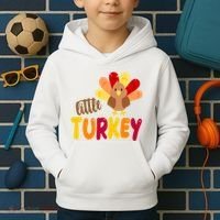 Little Turkey Cute Thanksgiving Holiday Kids Hoodie thumb 2