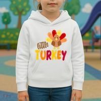 Little Turkey Cute Thanksgiving Holiday Kids Hoodie thumb 3