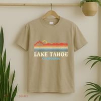 Lake Tahoe California Vintage Retro Sunset T-Shirt thumb 2