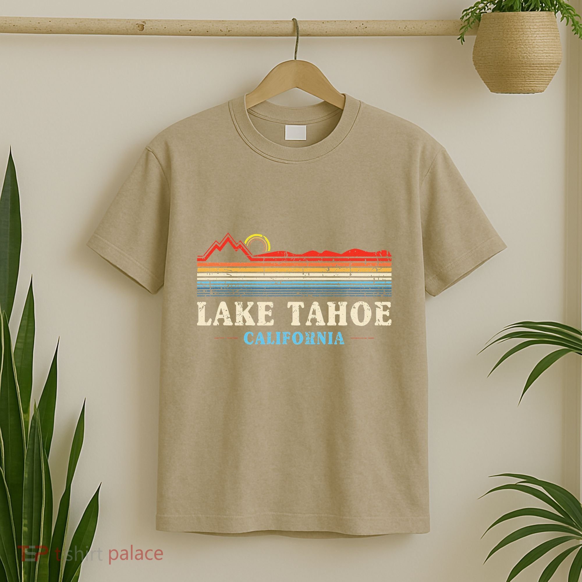 Lake Tahoe California Vintage Retro Sunset T-Shirt