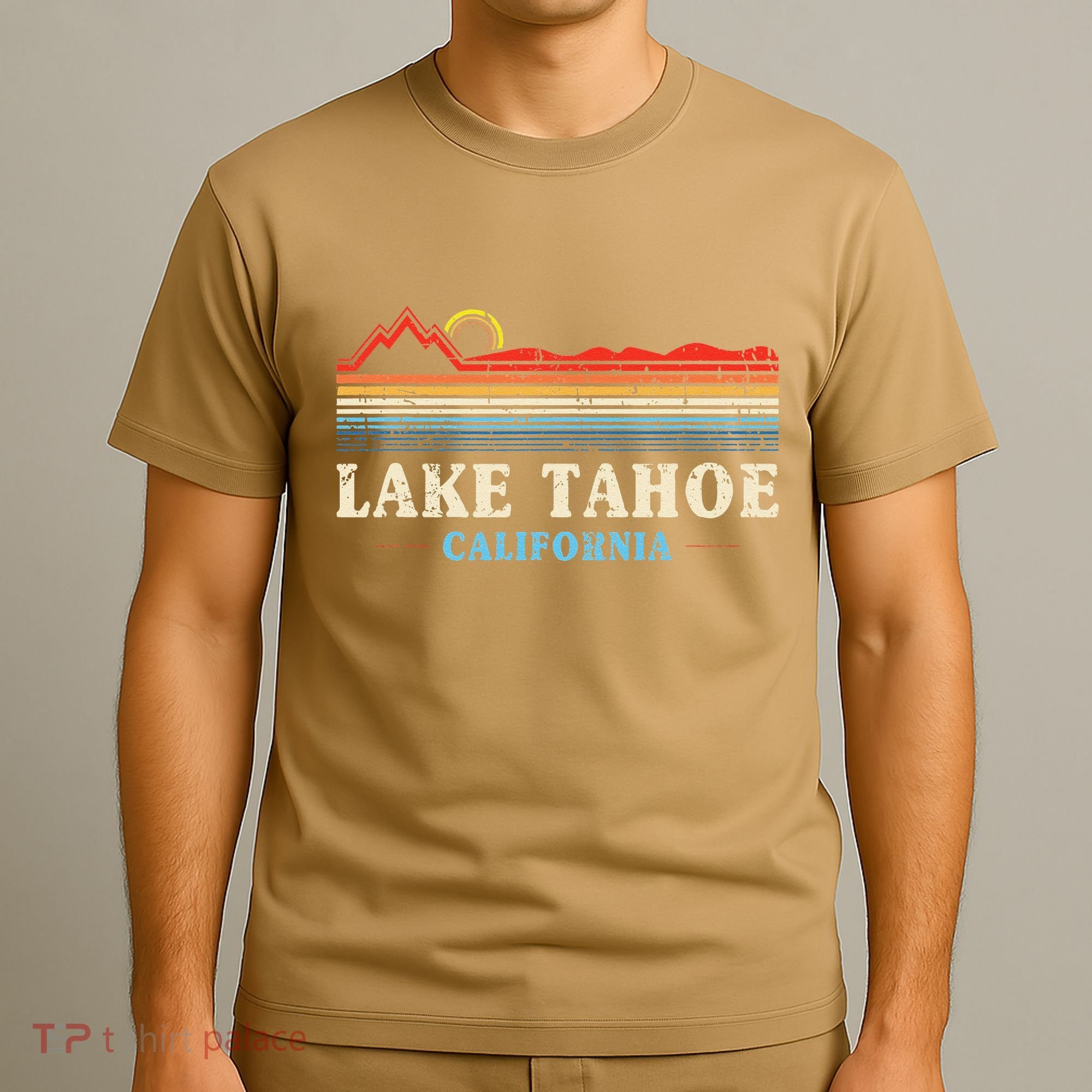 Lake Tahoe California Vintage Retro Sunset T-Shirt
