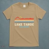 Lake Tahoe California Vintage Retro Sunset T-Shirt thumb 5