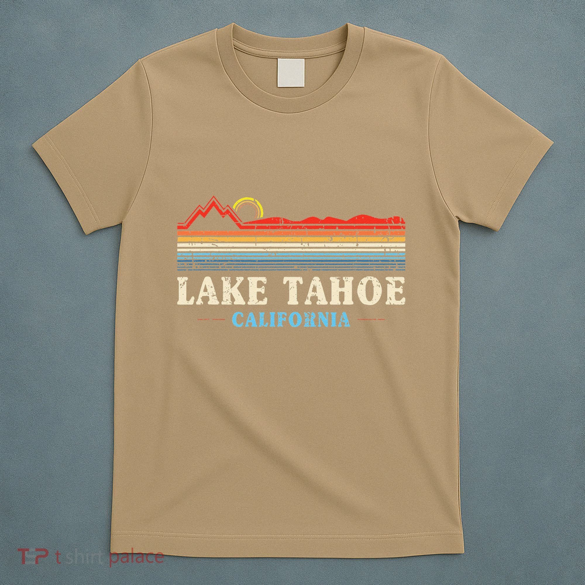 Lake Tahoe California Vintage Retro Sunset T-Shirt