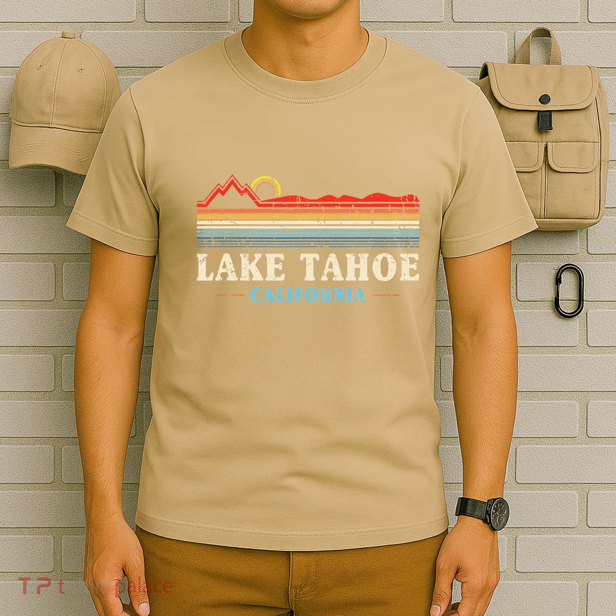 Lake Tahoe California Vintage Retro Sunset T-Shirt