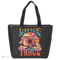Lake Tahoe California Nature Hiking Mountains Outdoors Retro Tote Bag thumb 0