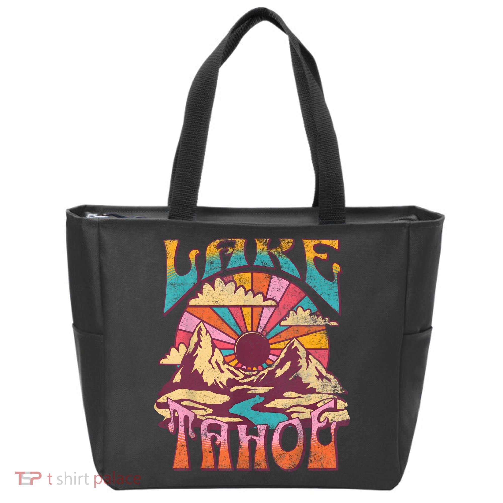 Lake Tahoe California Nature Hiking Mountains Outdoors Retro Tote Bag