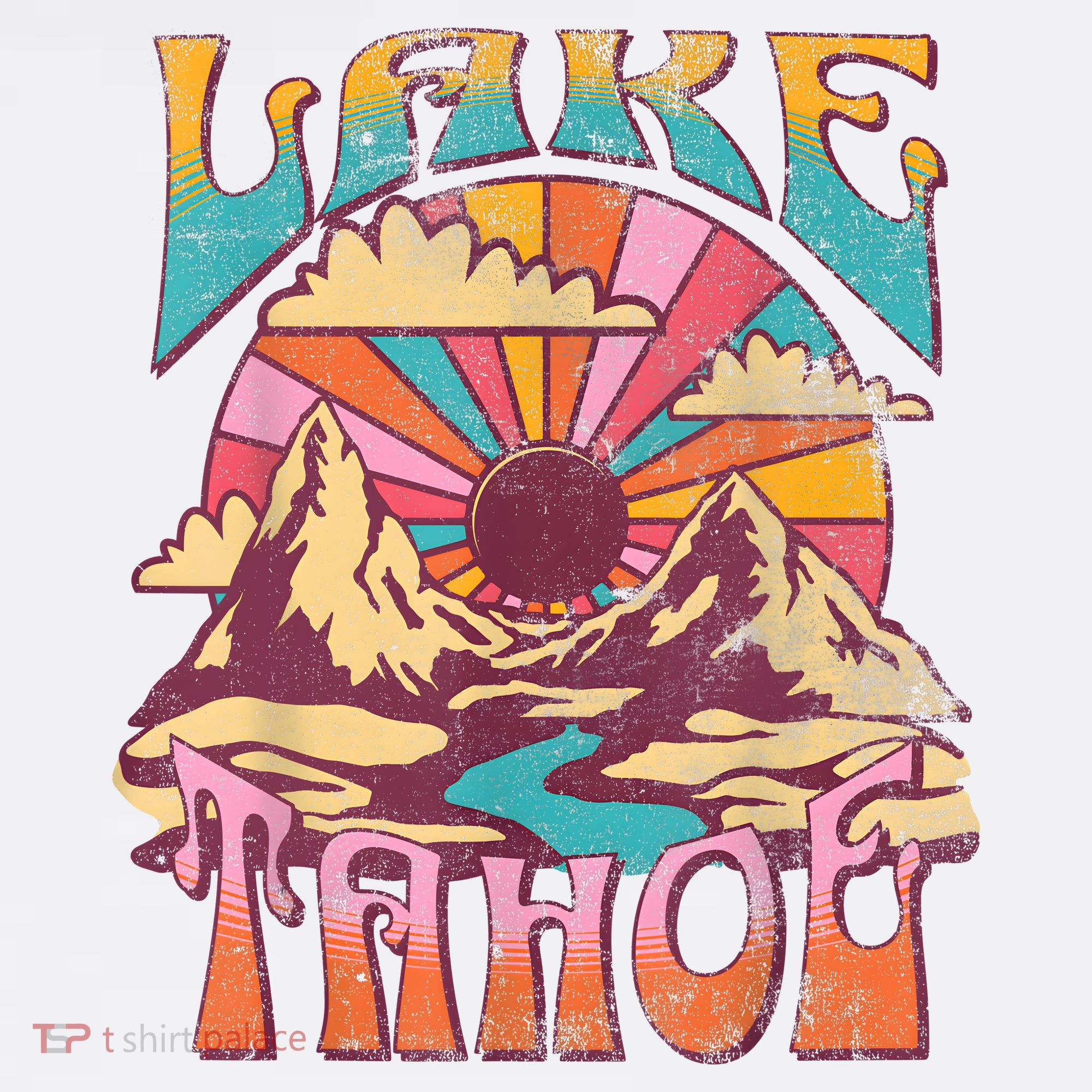 Lake Tahoe California Nature Hiking Mountains Outdoors Retro Long Sleeve Shirt