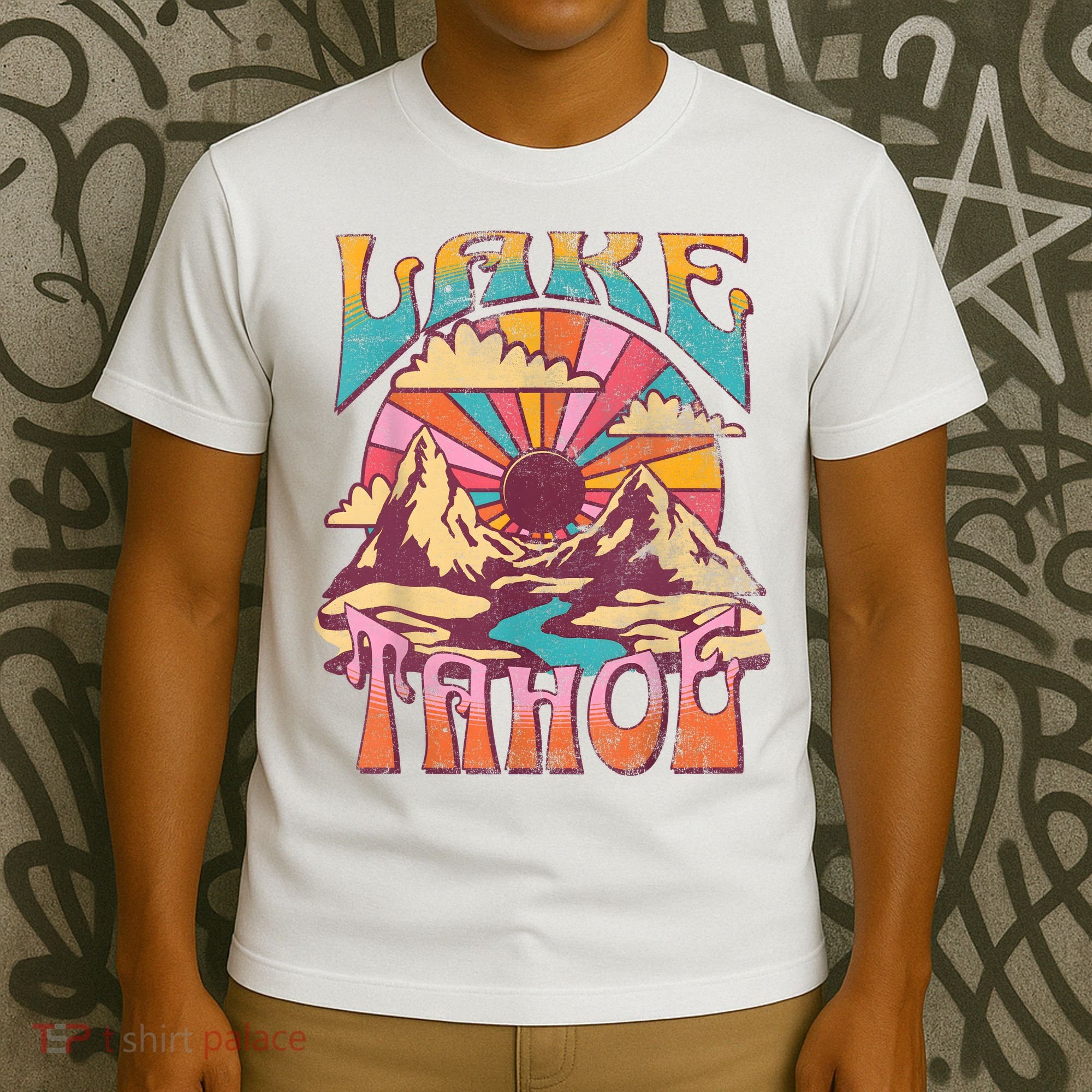 Lake Tahoe California Nature Hiking Mountains Outdoors Retro T-Shirt