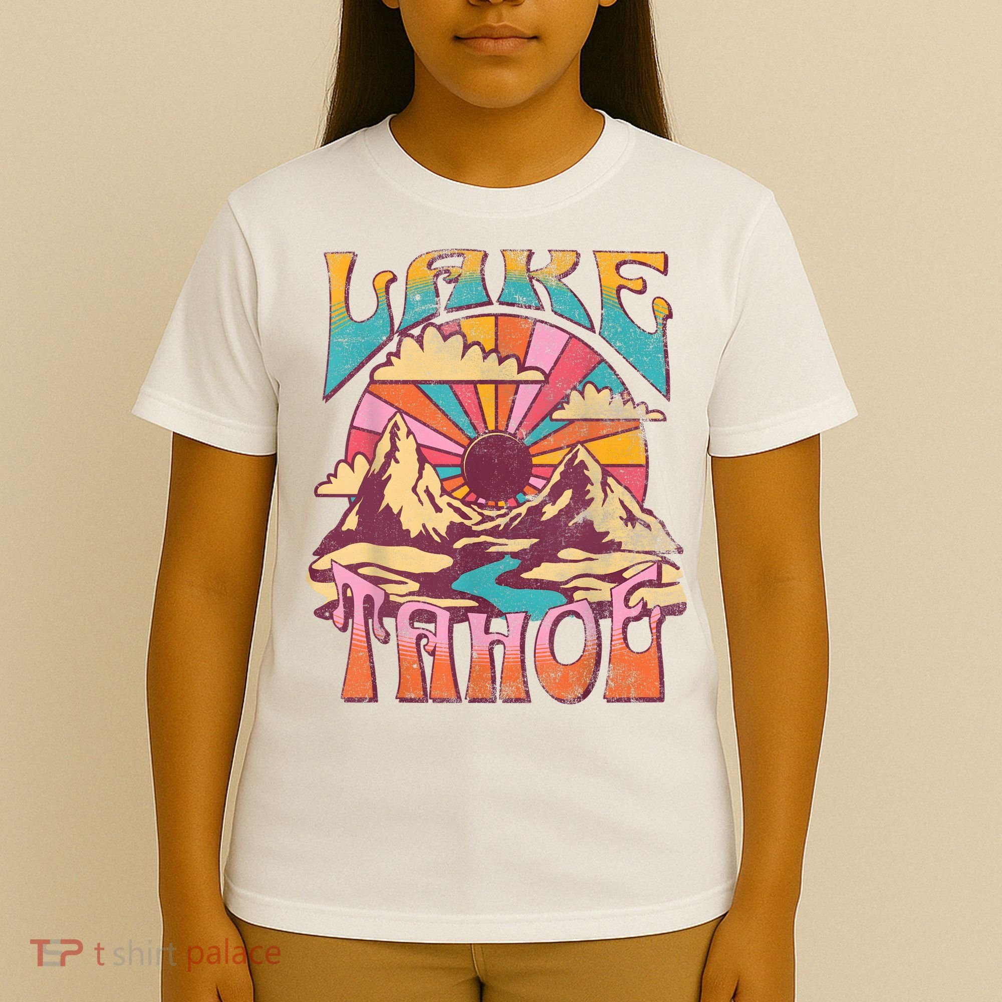 Lake Tahoe California Nature Hiking Mountains Outdoors Retro T-Shirt