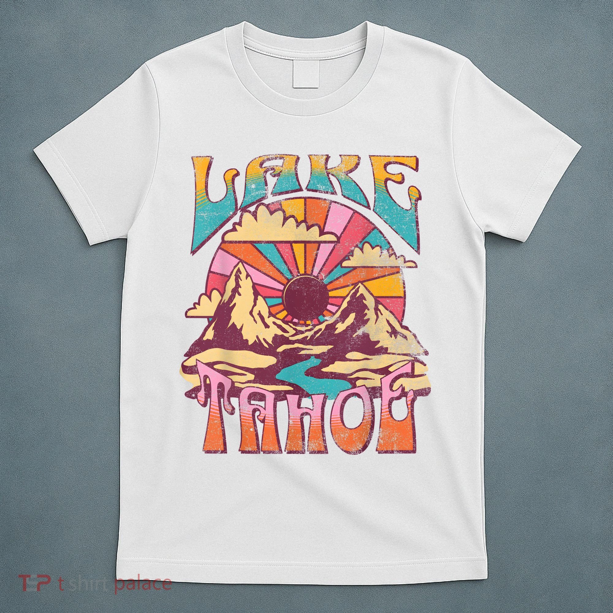 Lake Tahoe California Nature Hiking Mountains Outdoors Retro T-Shirt