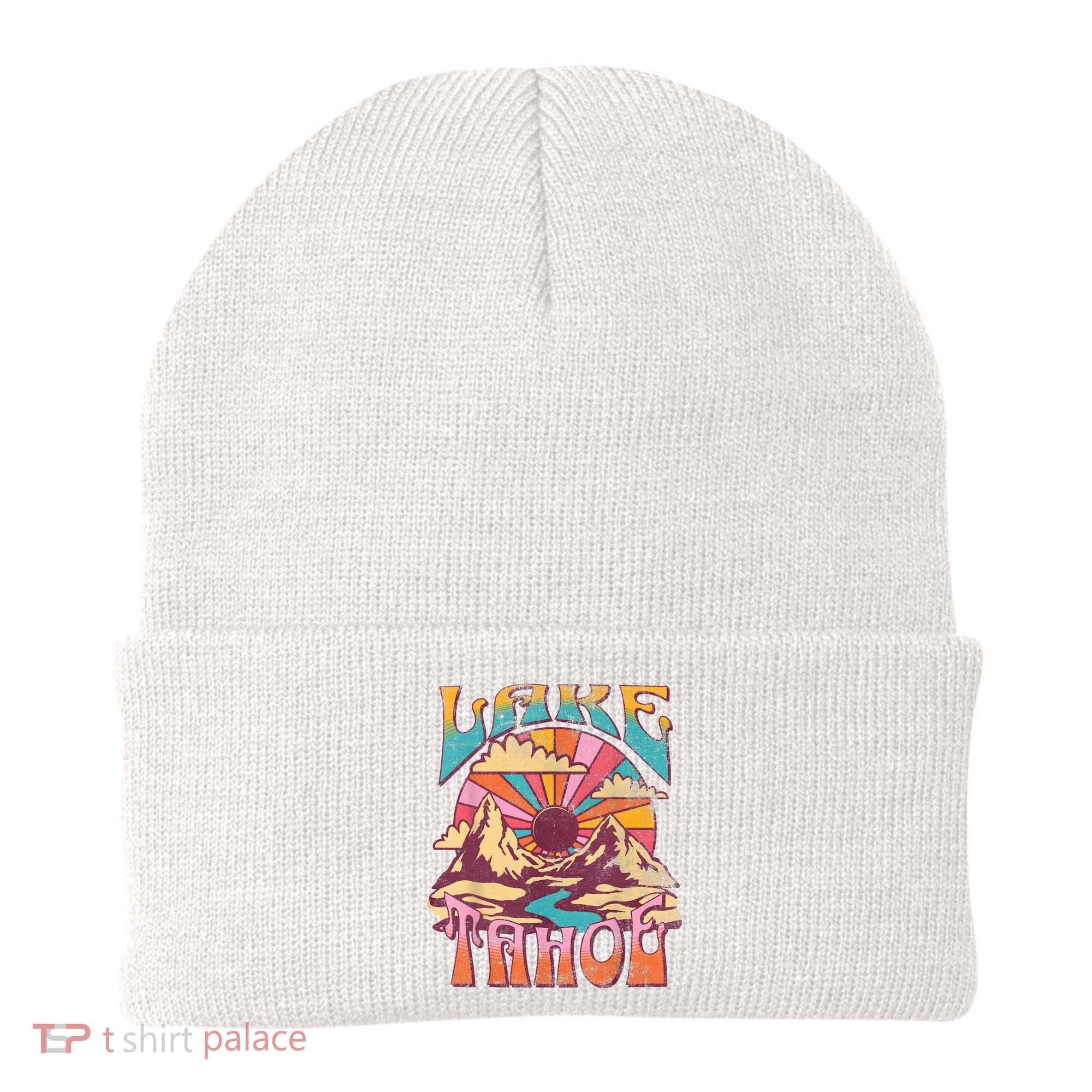 Lake Tahoe California Nature Hiking Mountains Outdoors Retro Beanie