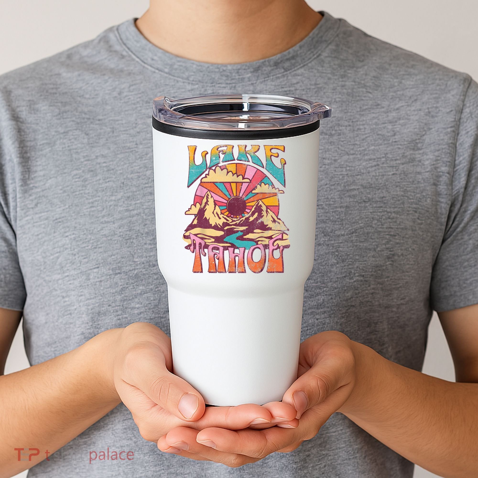 Lake Tahoe California Nature Hiking Mountains Outdoors Retro Tumbler