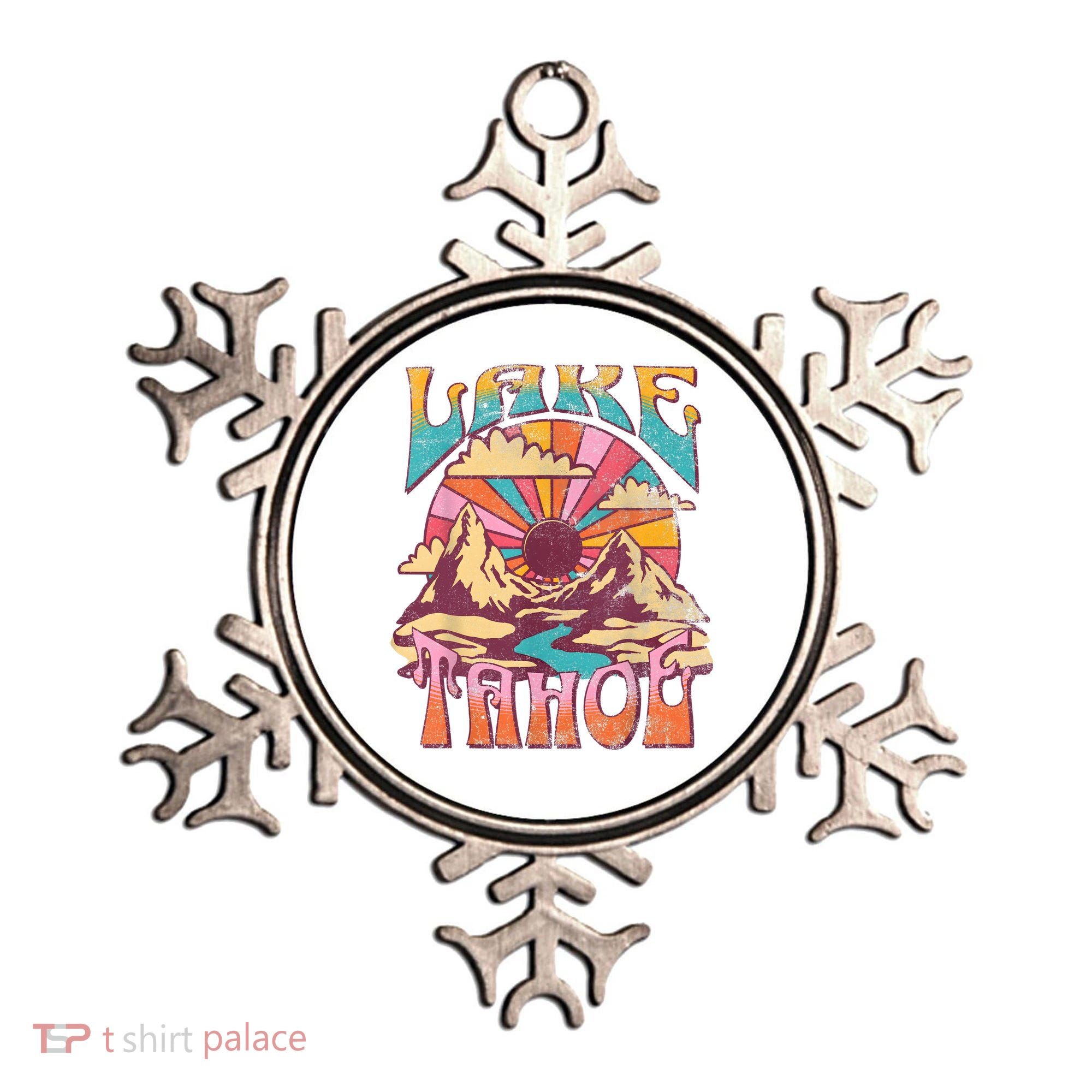 Lake Tahoe California Nature Hiking Mountains Outdoors Retro Ornament