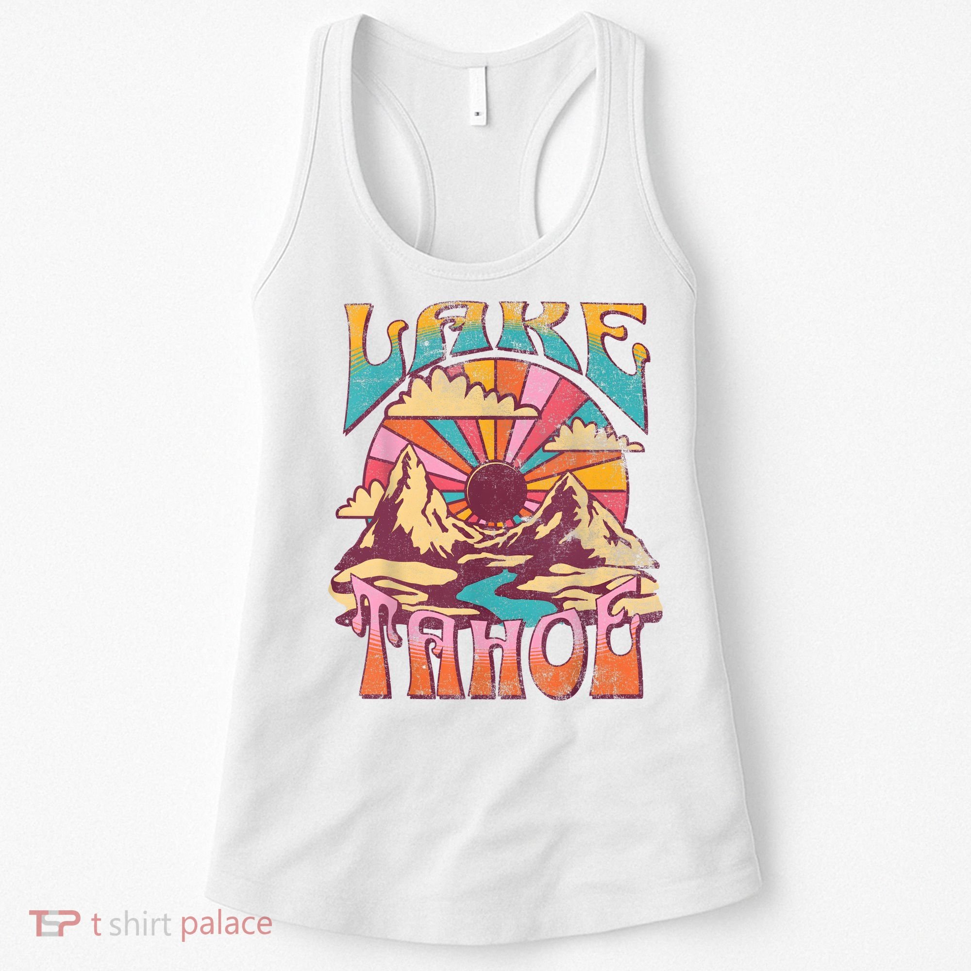Lake Tahoe California Nature Hiking Mountains Outdoors Retro Women's Tank Top
