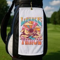Lake Tahoe California Nature Hiking Mountains Outdoors Retro Golf Towel thumb 2