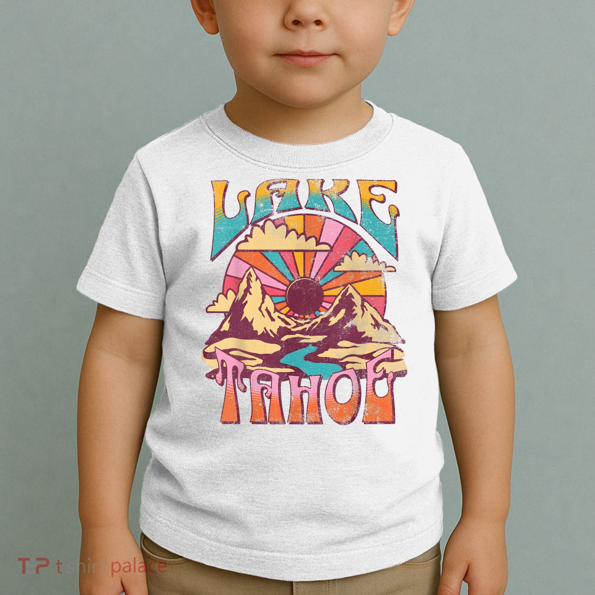 Lake Tahoe California Nature Hiking Mountains Outdoors Retro Toddler T-Shirt