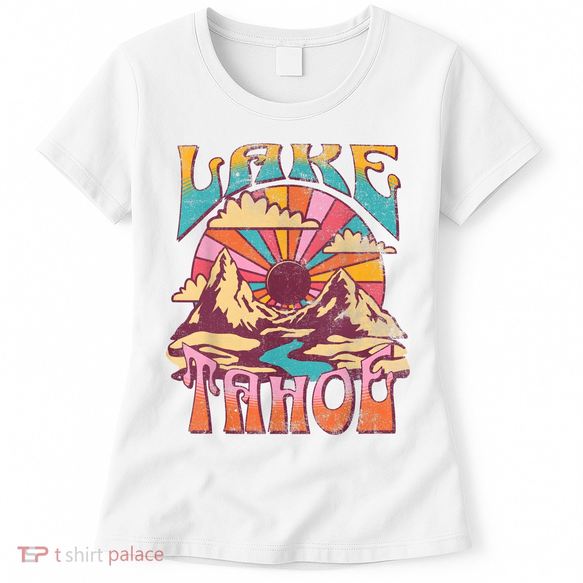 Lake Tahoe California Nature Hiking Mountains Outdoors Retro Women's T-Shirt