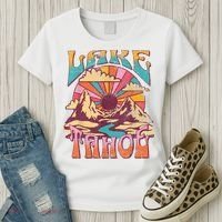 Lake Tahoe California Nature Hiking Mountains Outdoors Retro Women's T-Shirt thumb 3