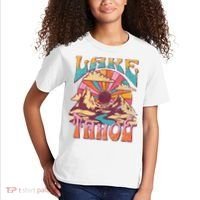 Lake Tahoe California Nature Hiking Mountains Outdoors Retro Kids T-Shirt thumb 2